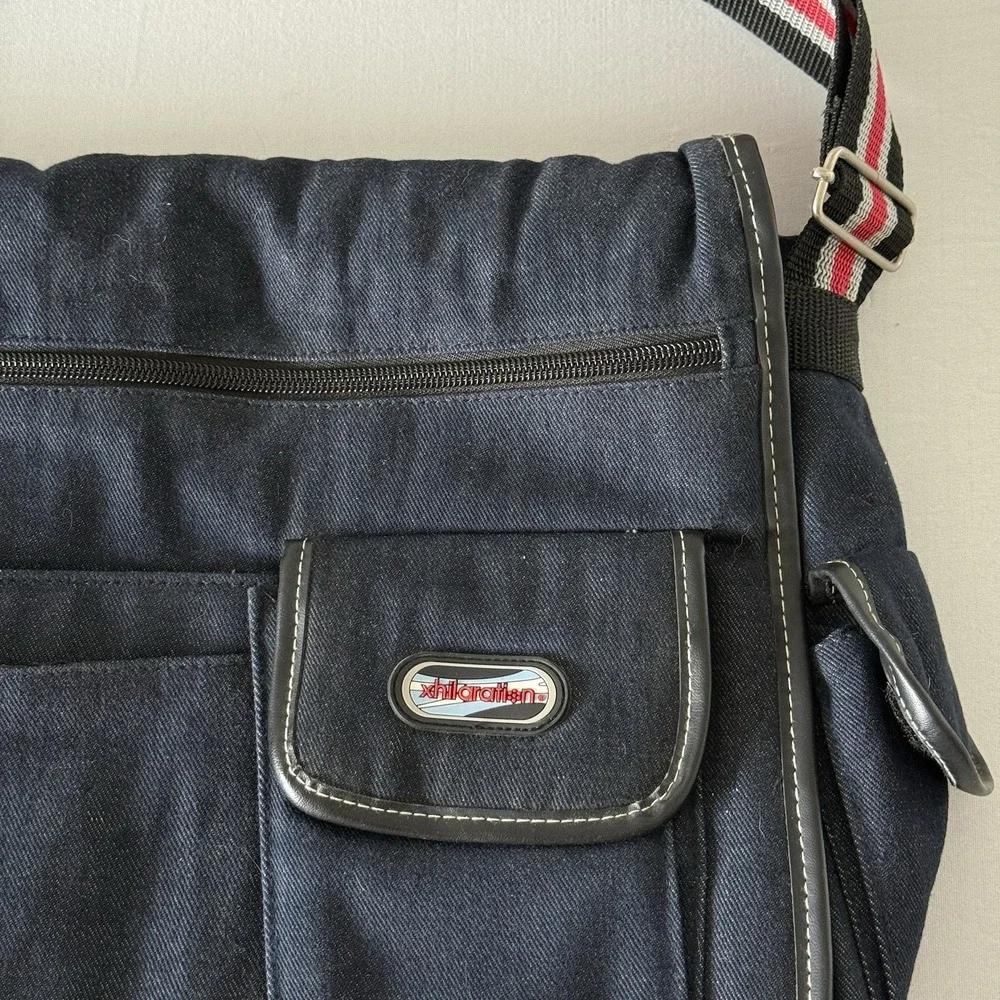 Y2K Messenger Bag Crossbody Retro Laptop Shoulder Bag 00s Hipster Vintage Blue